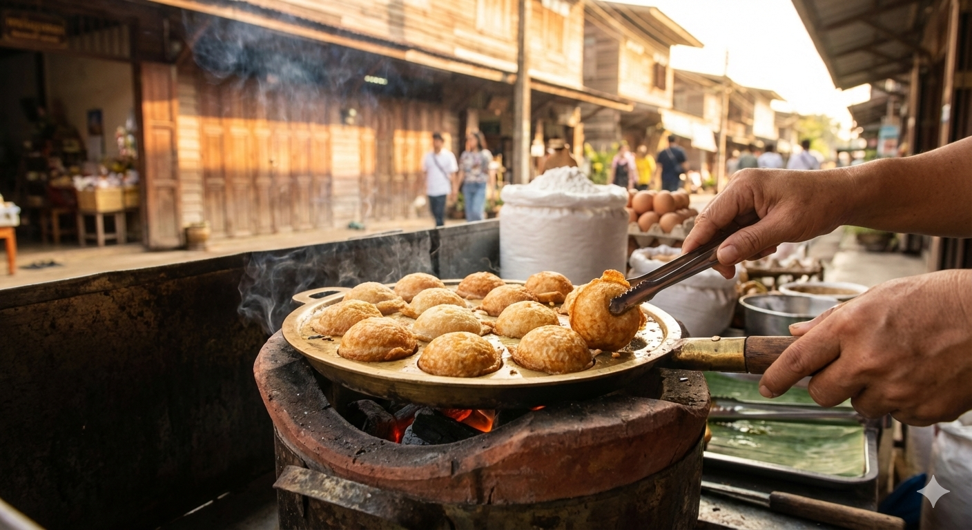 ขนมไข่ป้าไต๊ ชุมชนริมน้ำจันทบูร อบเตาถ่าน