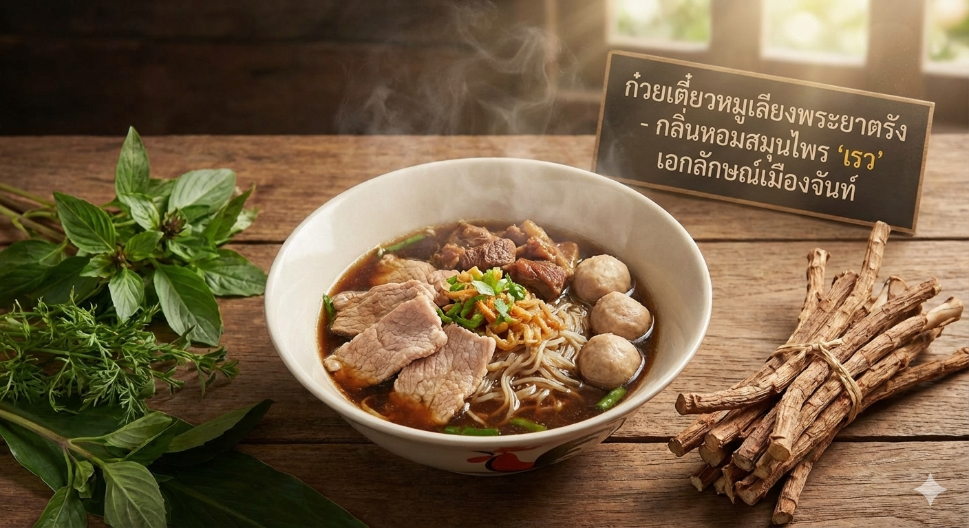 ก๋วยเตี๋ยวหมูเลียง กลิ่นหอมสมุนไพร